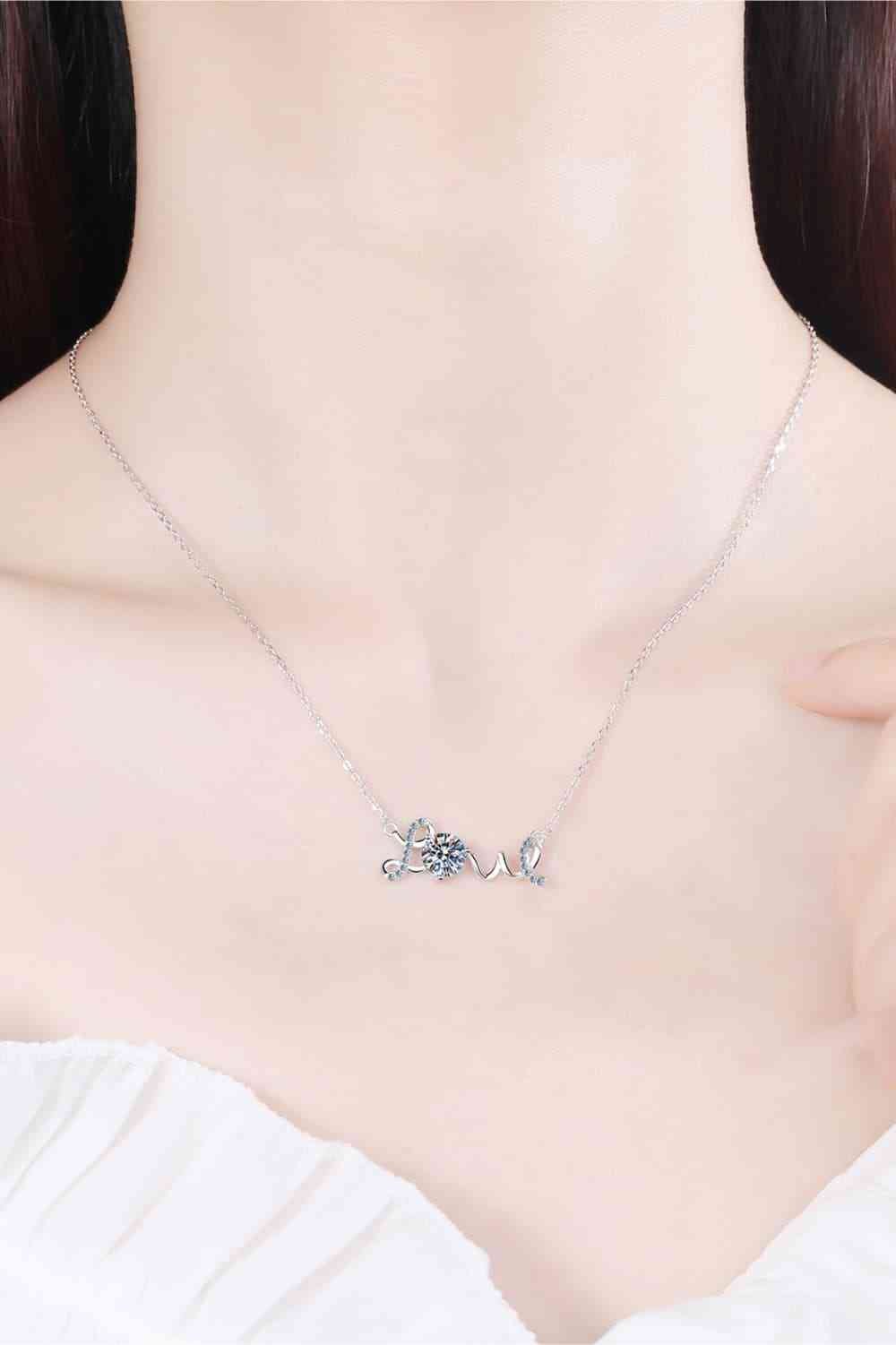 1 Carat Moissanite 925 Sterling Silver Necklace | Sugarz Chique Boutique