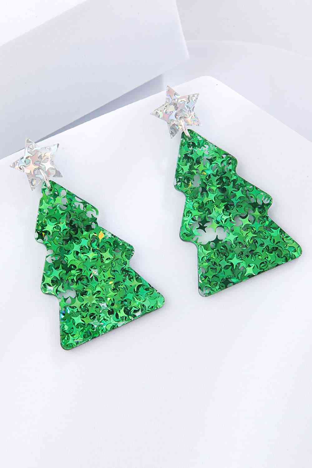 Christmas Tree Acrylic Earrings | Sugarz Chique Boutique