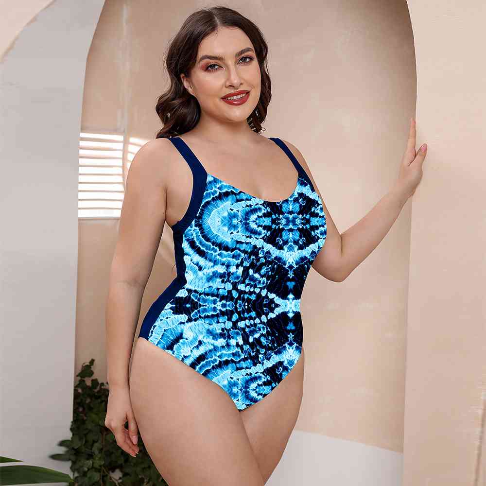 Full Size Printed Scoop Neck Sleeveless One-Piece Swimsuit | Sugarz Chique Boutique