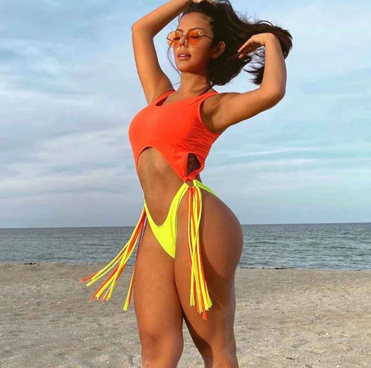 Sexy One-piece Fringe Swimsuit