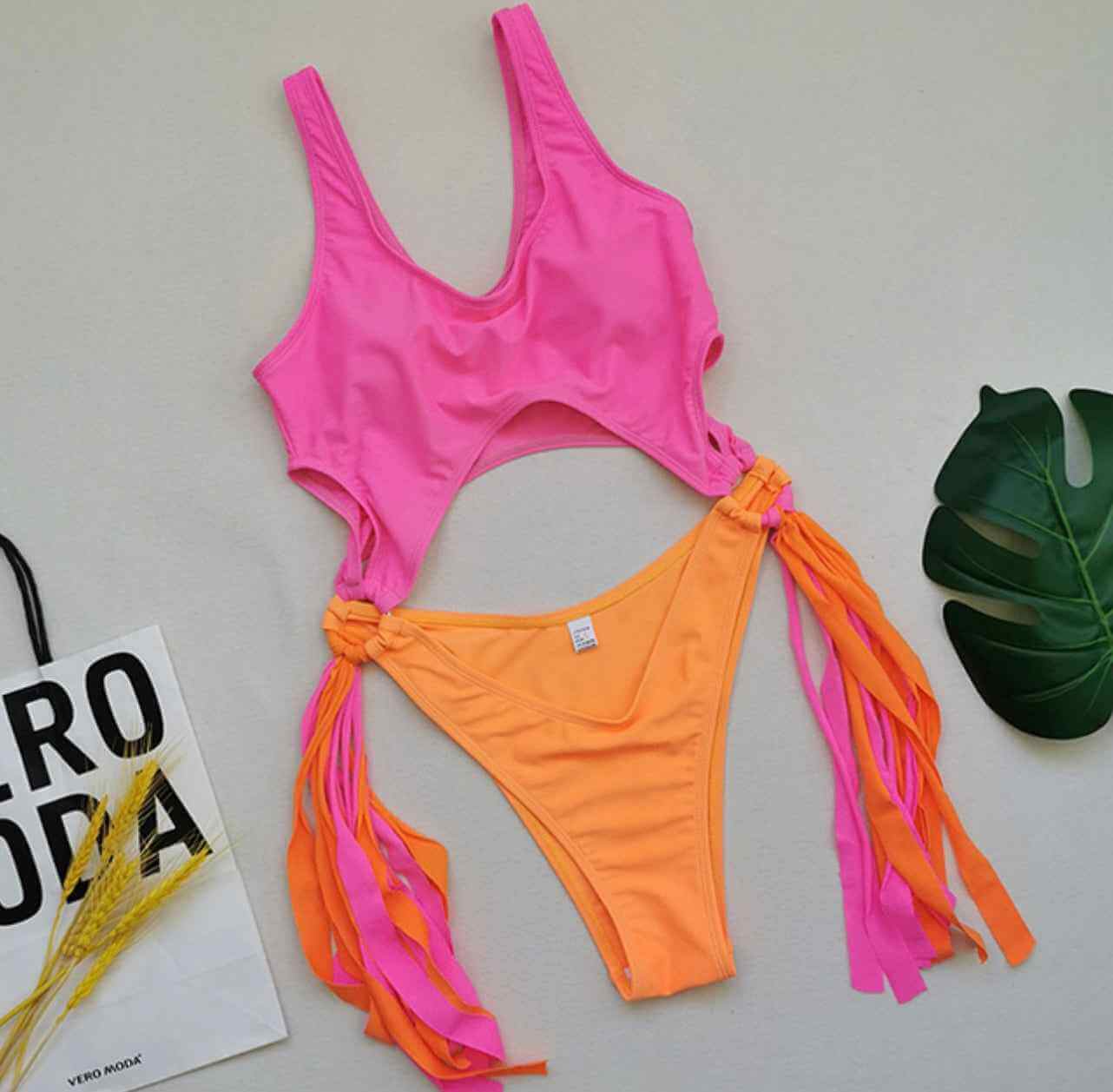 Sexy One-piece Fringe Swimsuit