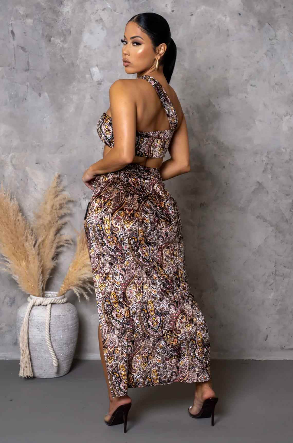 One-shoulder Strap Top and Skirt Set - Sugarz Chique Boutique