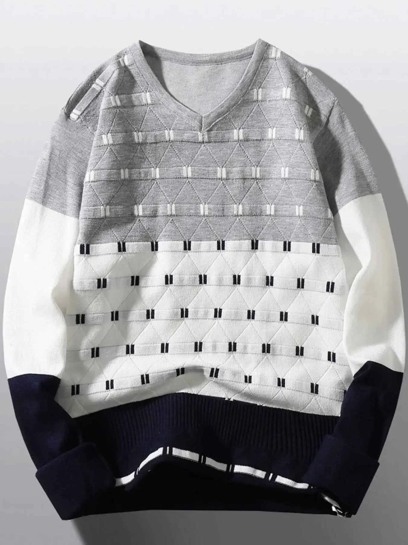 Men's V-Neck Long Sleeve Sweater | Sugarz Chique Boutique