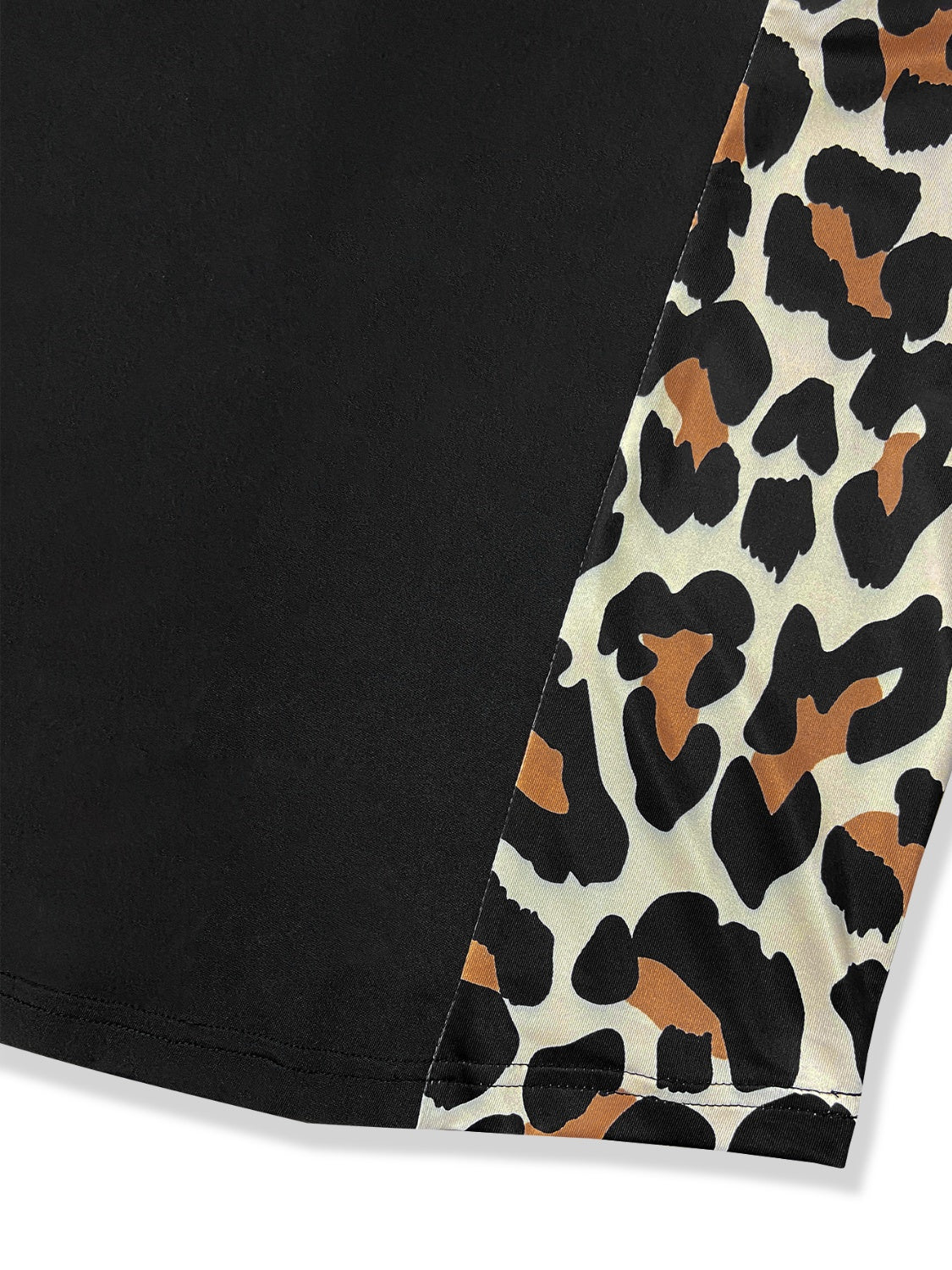 Plus Size Leopard Round Neck Long Sleeve Dress | Sugarz Chique Boutique