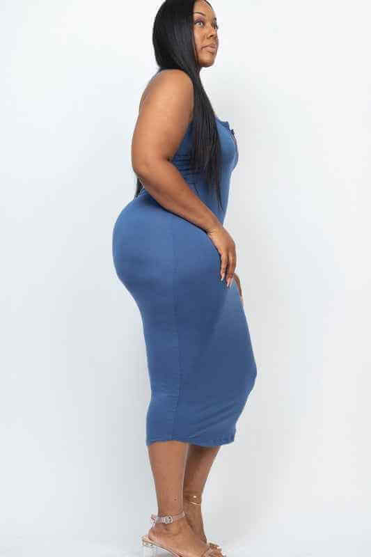 Plus Size Split Neck Tank Dress