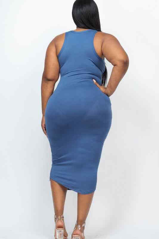 Plus Size Split Neck Tank Dress