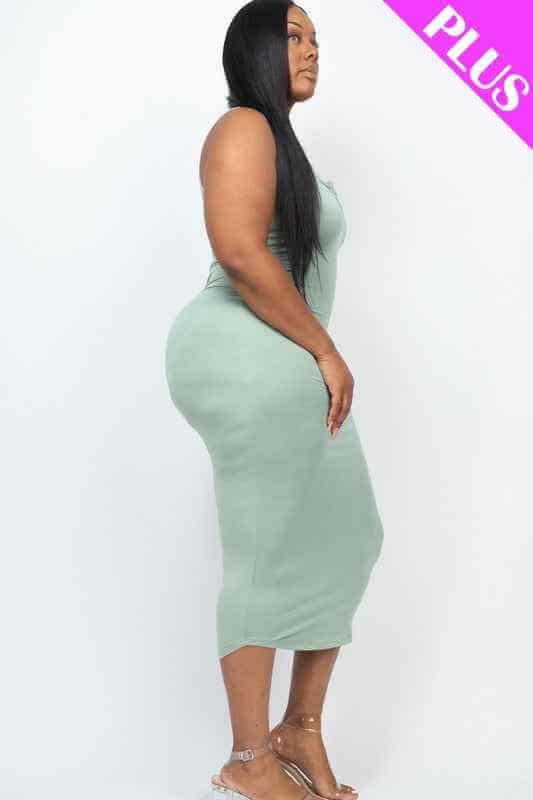 Plus Size Split Neck Tank Dress