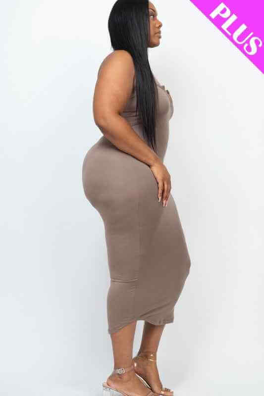 Plus Size Split Neck Tank Dress