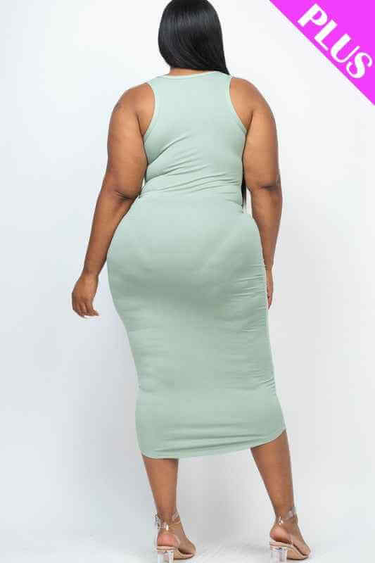 Plus Size Split Neck Tank Dress