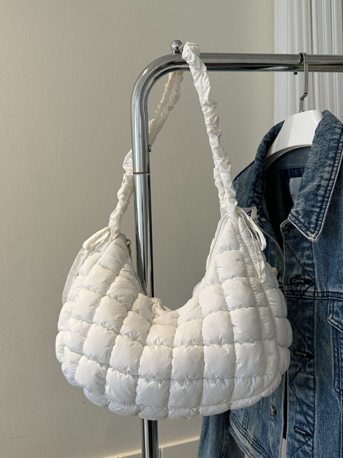 Bubble Texture Ruched Strap Quilted Shoulder Bag | Sugarz Chique Boutique