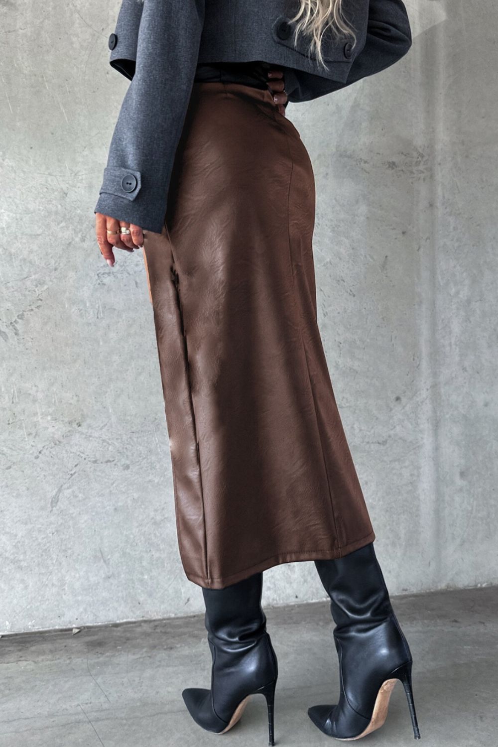 Slit Midi Skirt with Pockets | Sugarz Chique Boutique