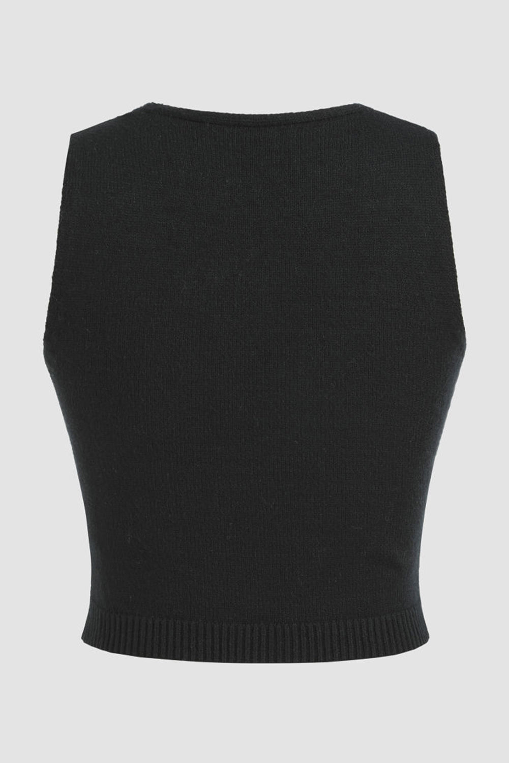 Flower Scoop Neck Knit Vest | Sugarz Chique Boutique
