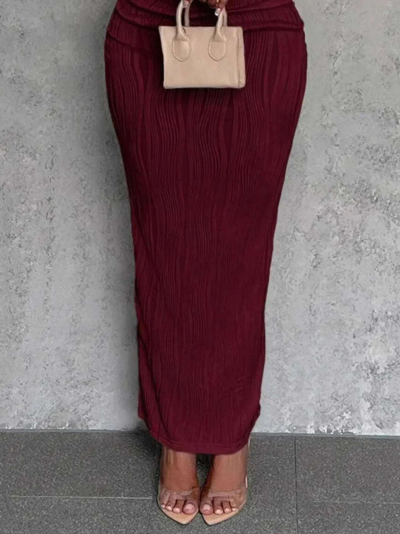 Textured Single Shoulder Bodycon Maxi Dress | Sugarz Chique Boutique