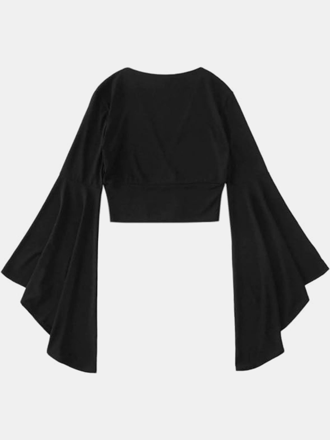 Plunge Flare Sleeve Cropped Top | Sugarz Chique Boutique