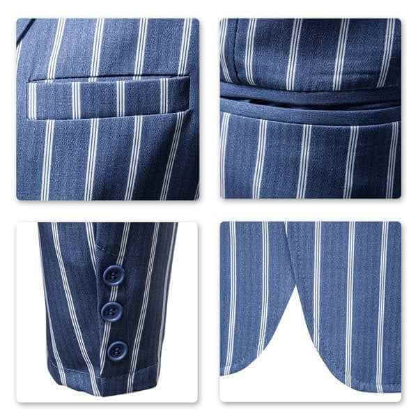 Mens Casual Striped 2 Button Blazer Jacket