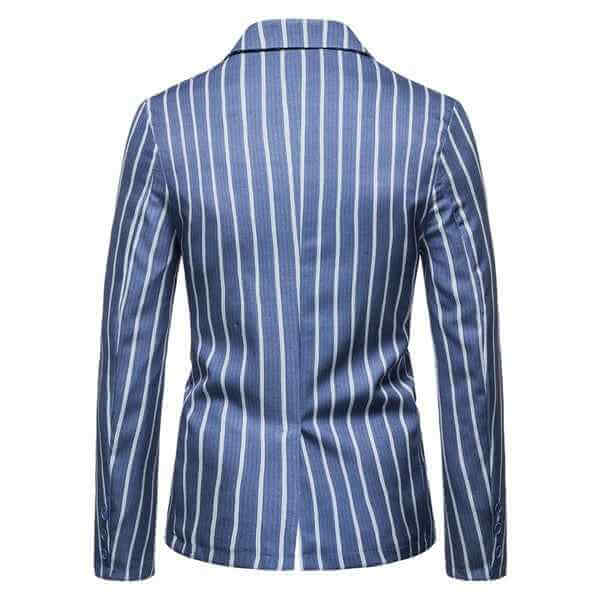 Mens Casual Striped 2 Button Blazer Jacket