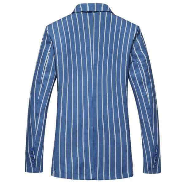 Mens Casual Striped 2 Button Blazer Jacket