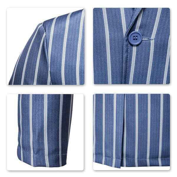 Mens Casual Striped 2 Button Blazer Jacket