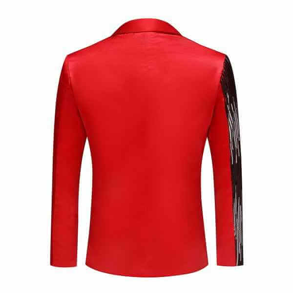 Mens Sequin Patchwork 1 Button Tuxedo Jacket