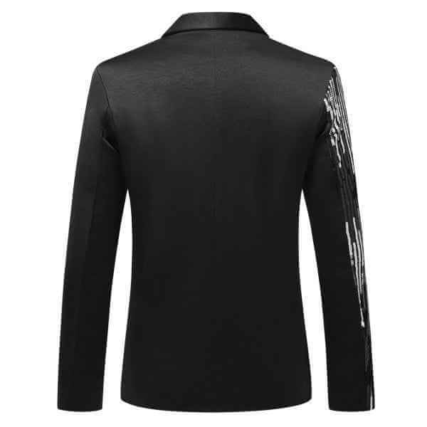 Mens Sequin Patchwork 1 Button Tuxedo Jacket