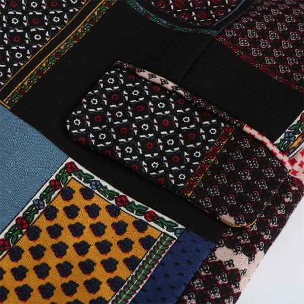 Mens Ethnic Patchwork Pattern 1 Button Blazer