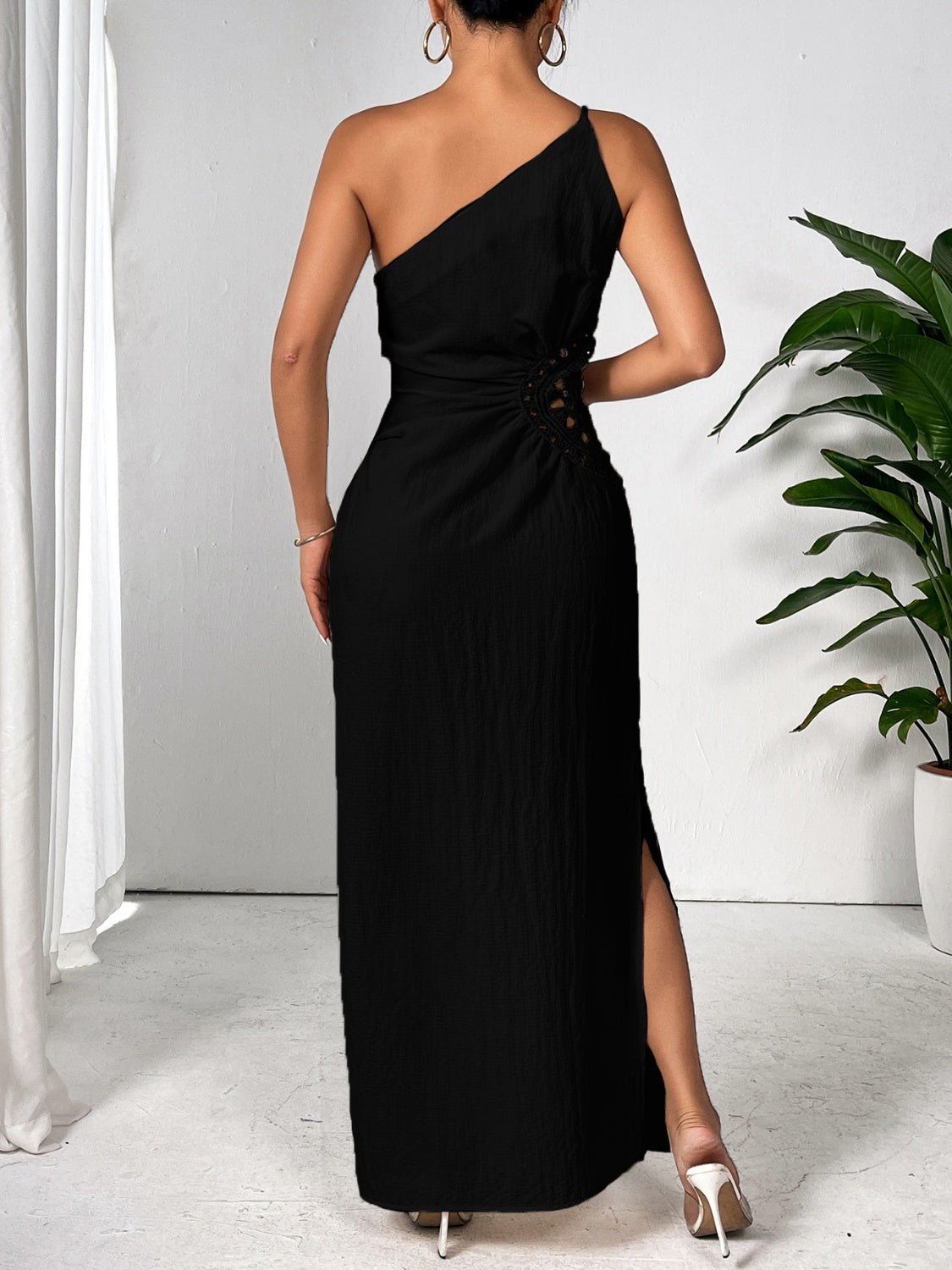 Honey Slit One Shoulder Sleeveless Maxi Dress | Sugarz Chique Boutique