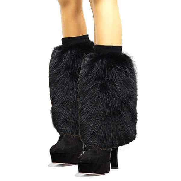 Fluffy Faux Fox Fur Cozy Cover Leg Warmer