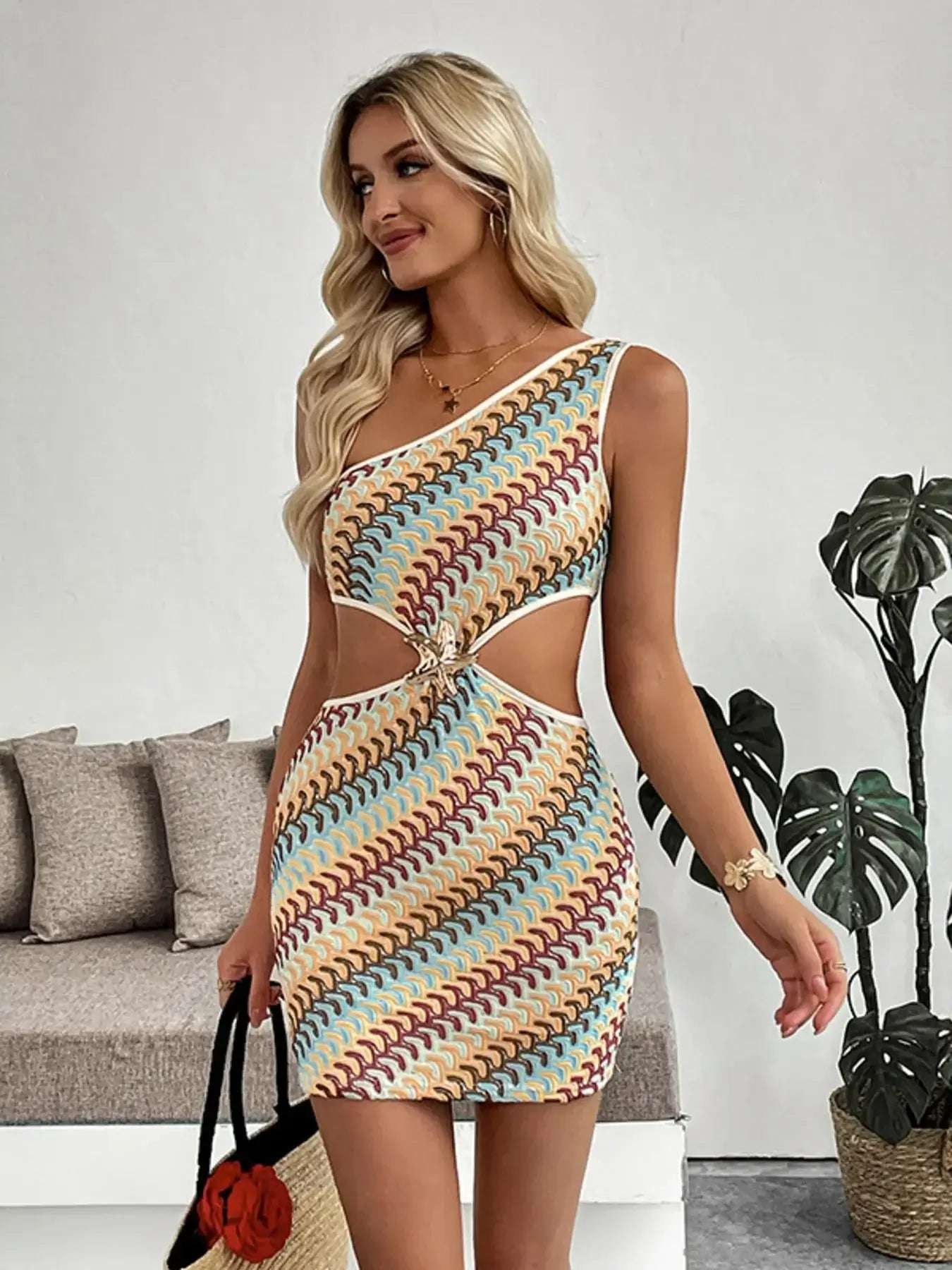 Single Shoulder Cutout Mini Dress | Sugarz Chique Boutique