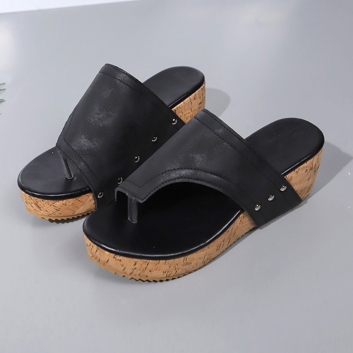 PU Leather Wedge Sandals | Sugarz Chique Boutique