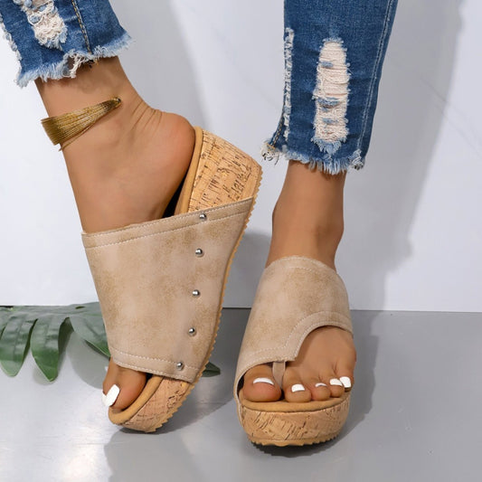 PU Leather Wedge Sandals | Sugarz Chique Boutique