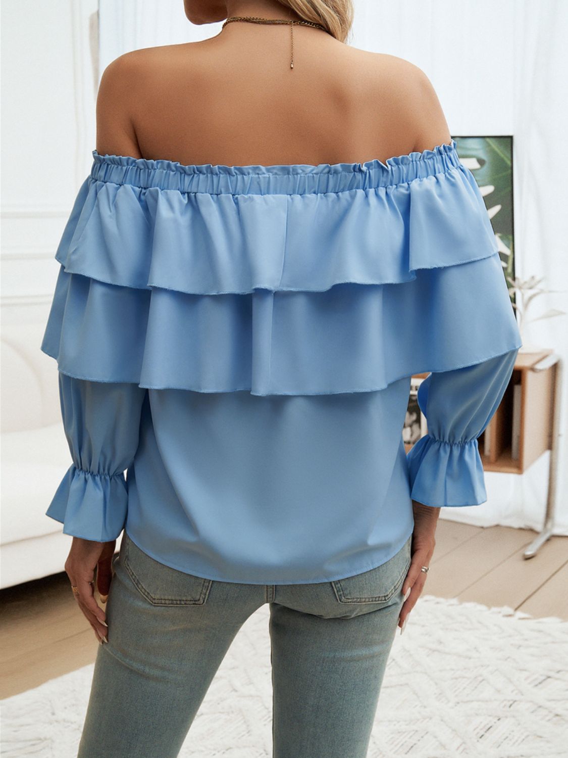 Off-Shoulder Flounce Sleeve Blouse | Sugarz Chique Boutique