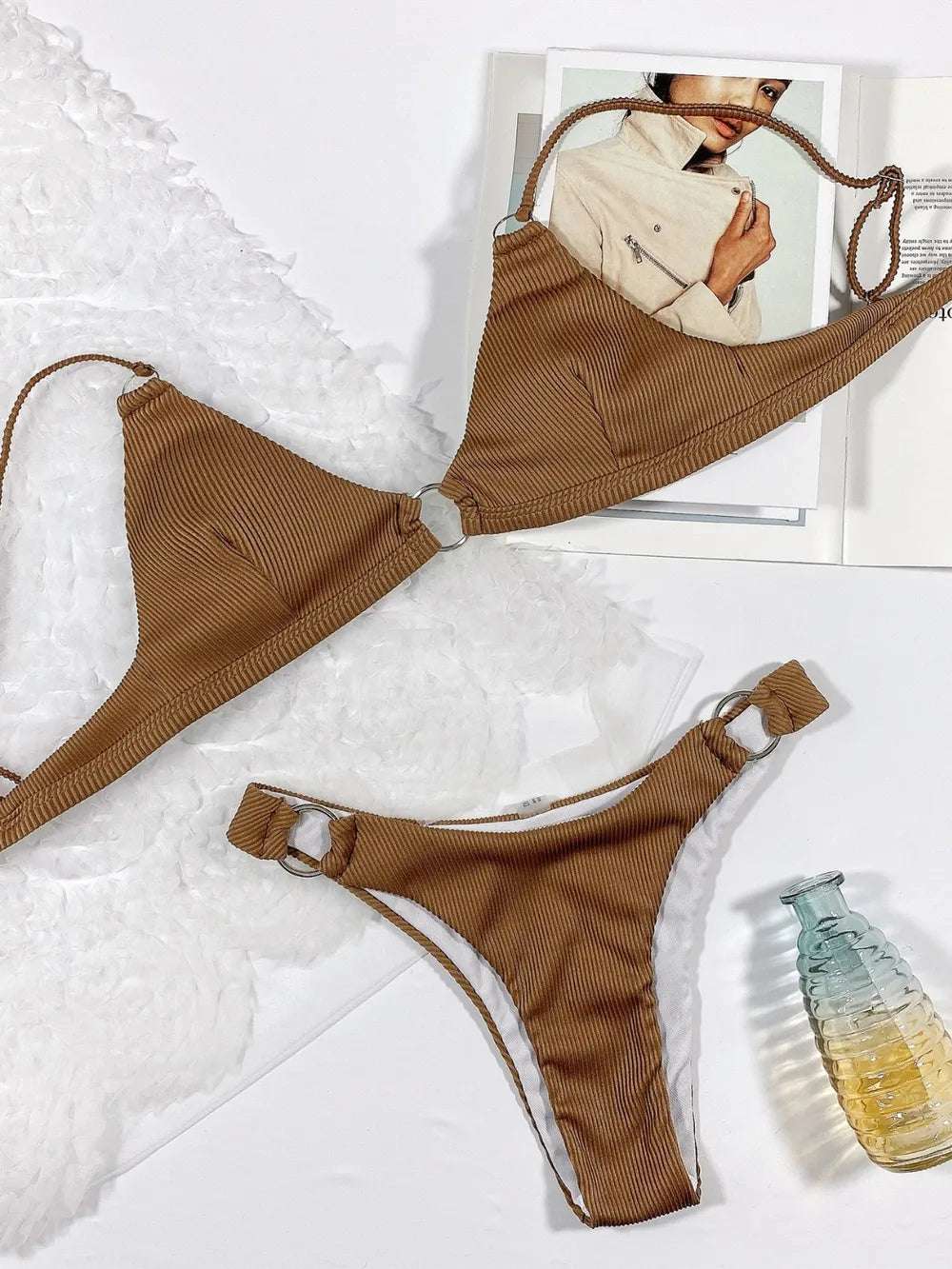 Plunge Spaghetti Strap Swim Set | Sugarz Chique Boutique