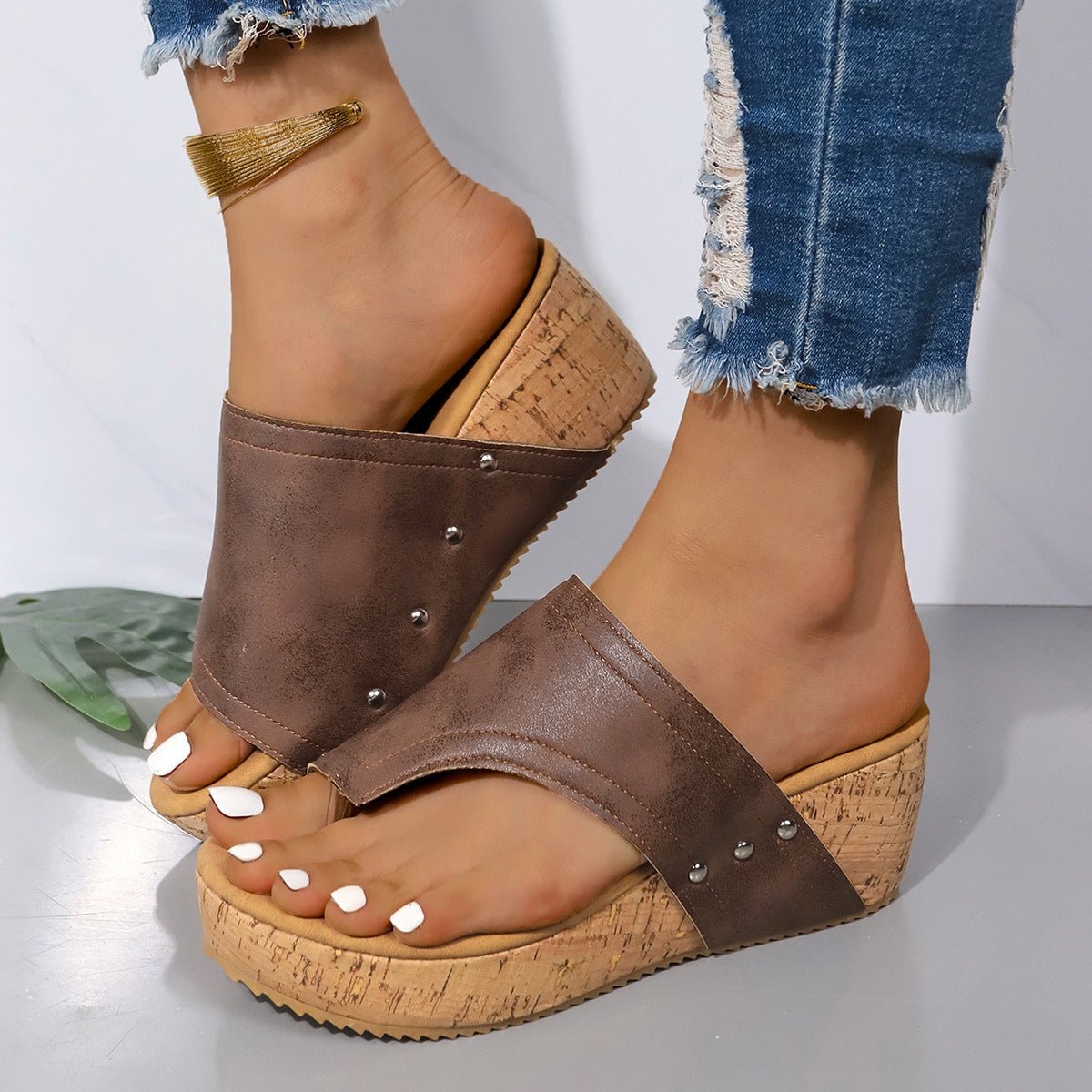 PU Leather Wedge Sandals | Sugarz Chique Boutique