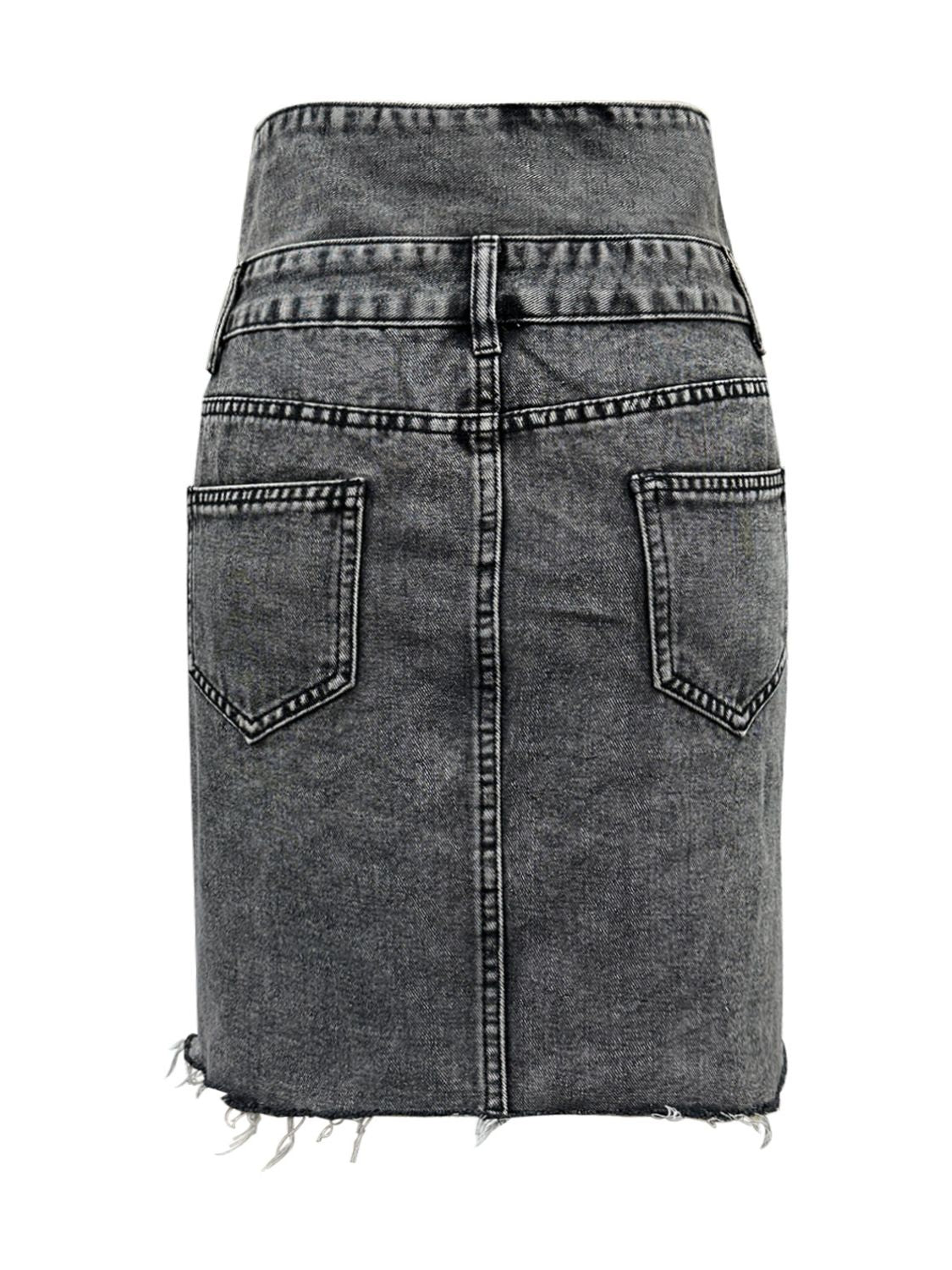 Raw Hem High Waist Denim Skirt | Sugarz Chique Boutique