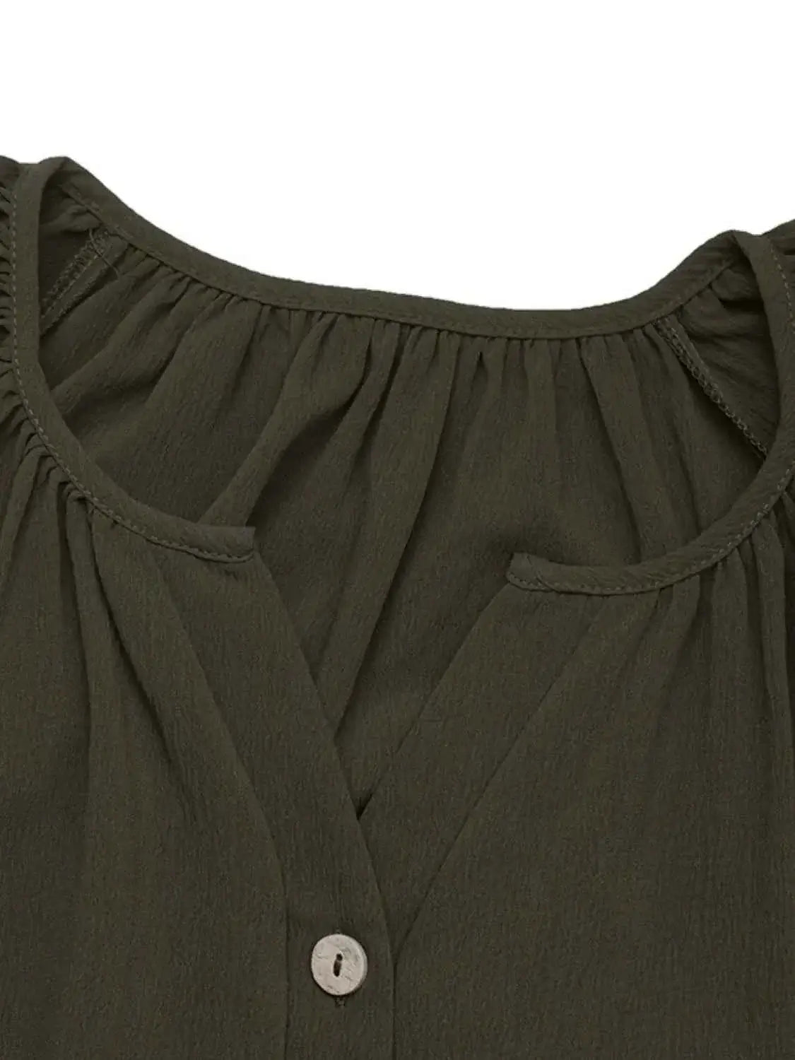 Button Front Balloon Sleeve Dress