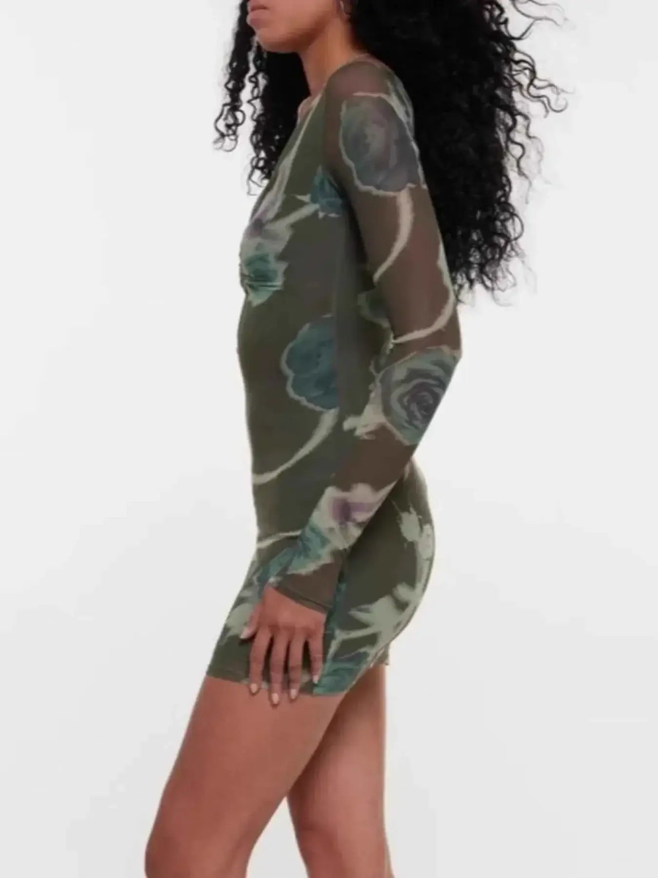 Long Sleeve Bodycon Dress with Keyhole Detail