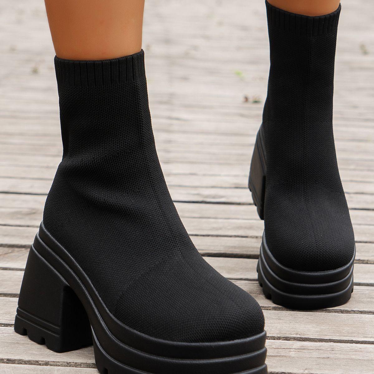 Round Toe Block Heel Boots | Sugarz Chique Boutique