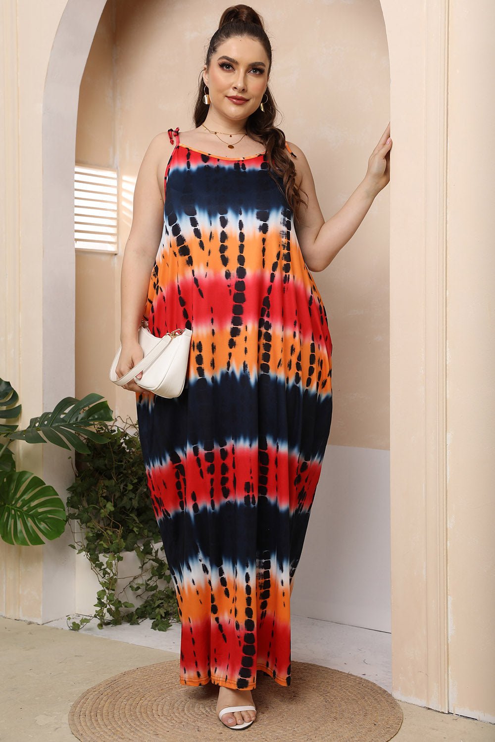 Plus Size Tie-Shoulder Maxi Dress | Sugarz Chique Boutique