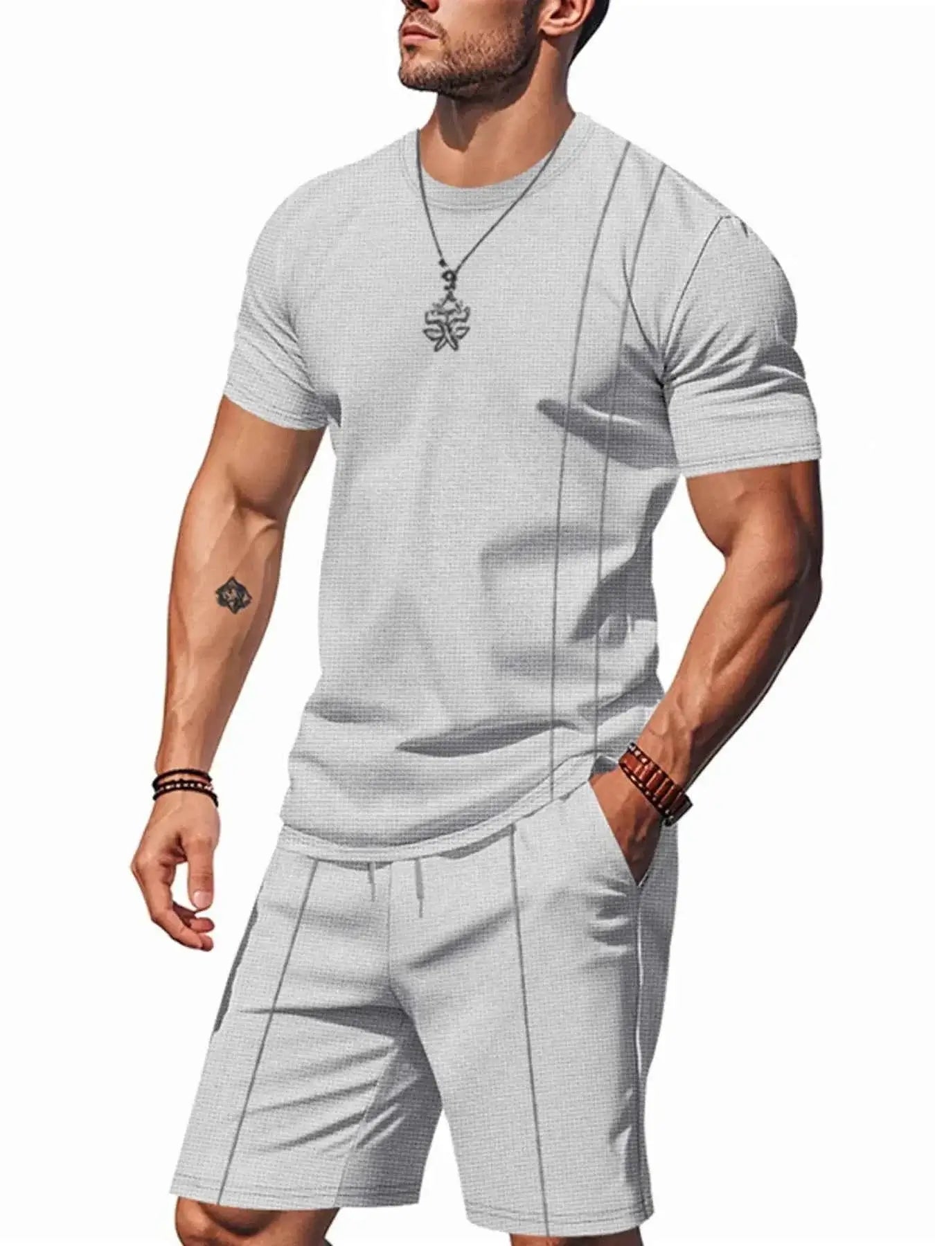 Men's Full Size Round Neck Short Sleeve Top and Shorts Set Plus Size | Sugarz Chique Boutique