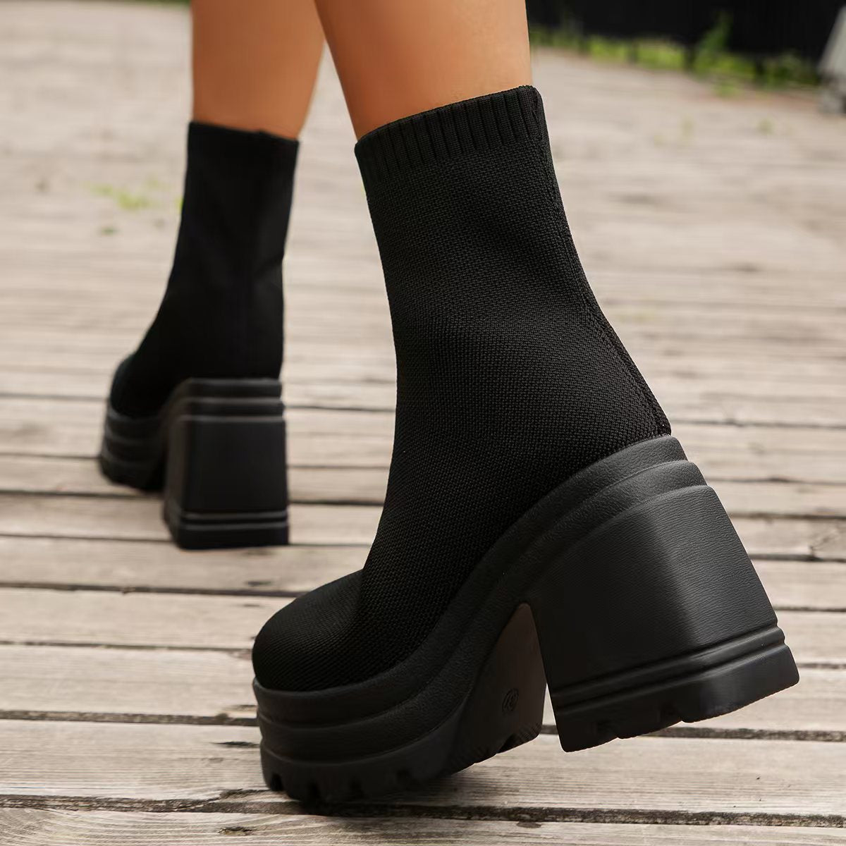 Round Toe Block Heel Boots | Sugarz Chique Boutique