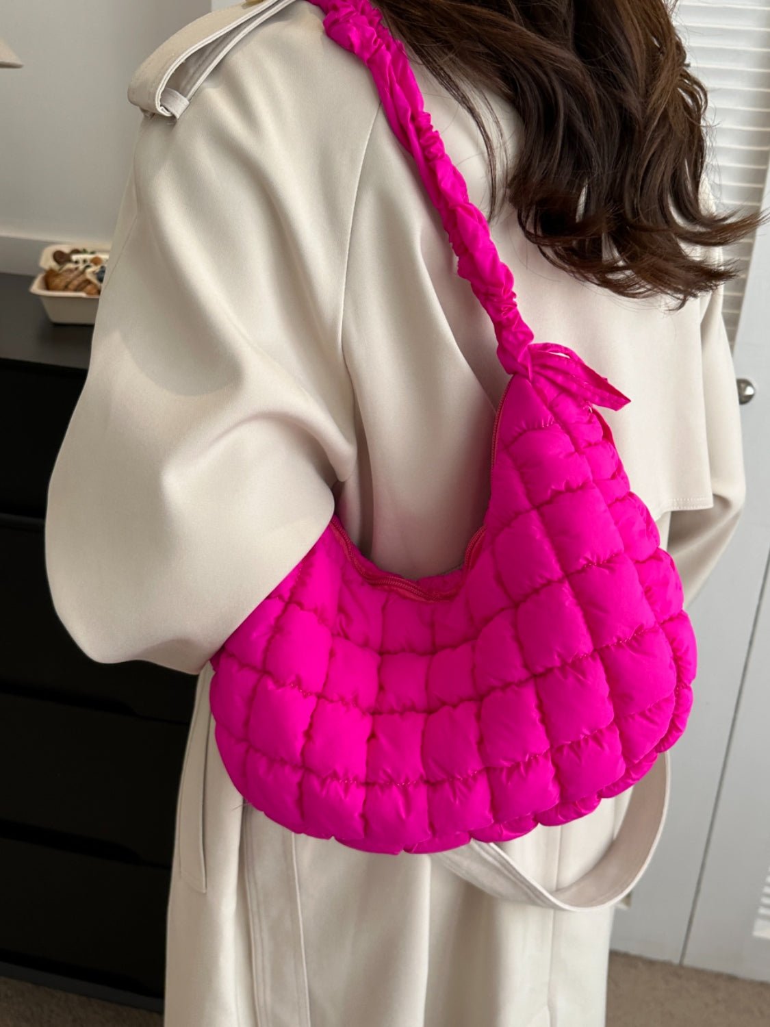 Bubble Texture Ruched Strap Quilted Shoulder Bag | Sugarz Chique Boutique