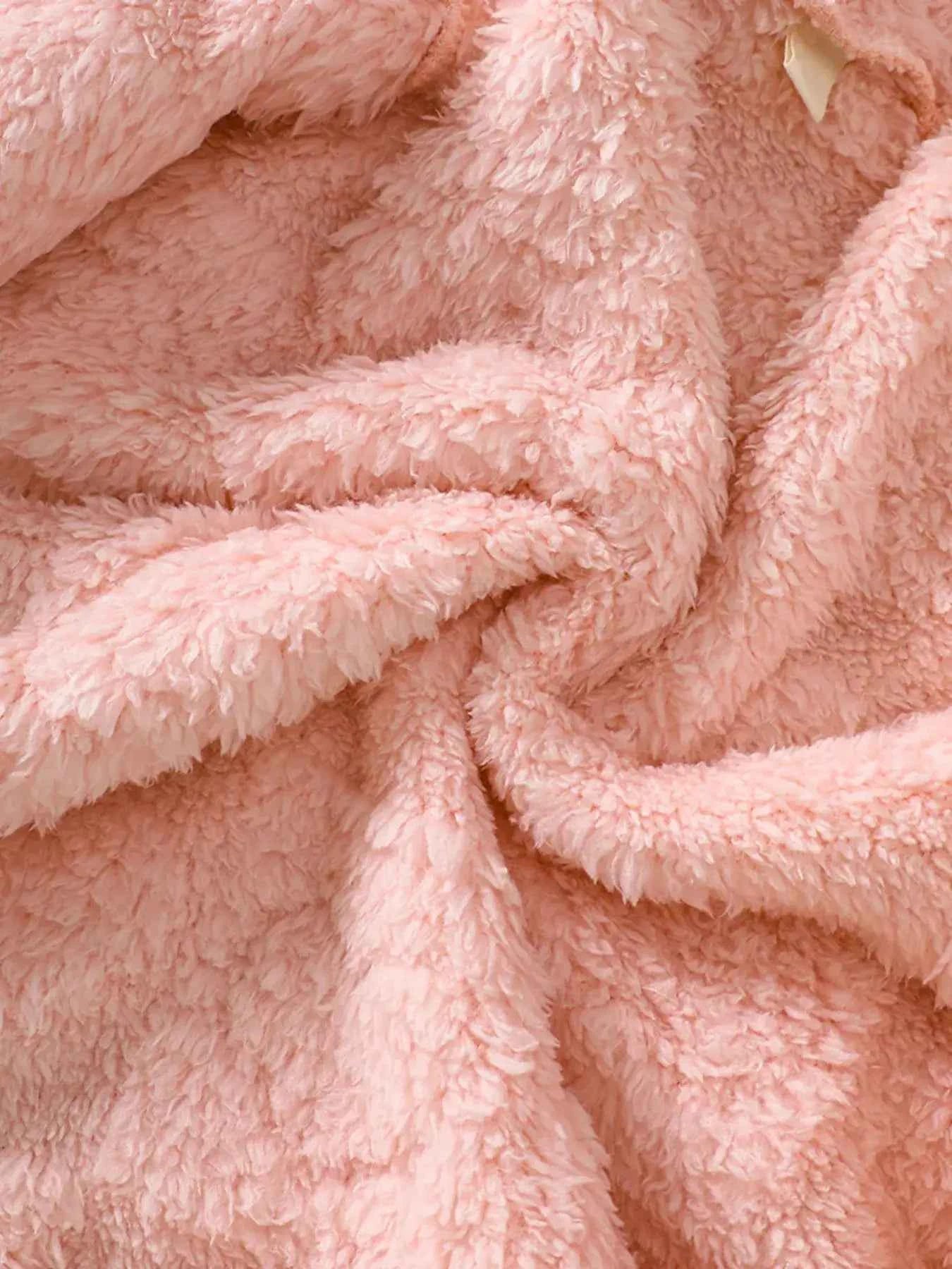 Children's Heart Pattern Fuzzy Hooded Outerwear