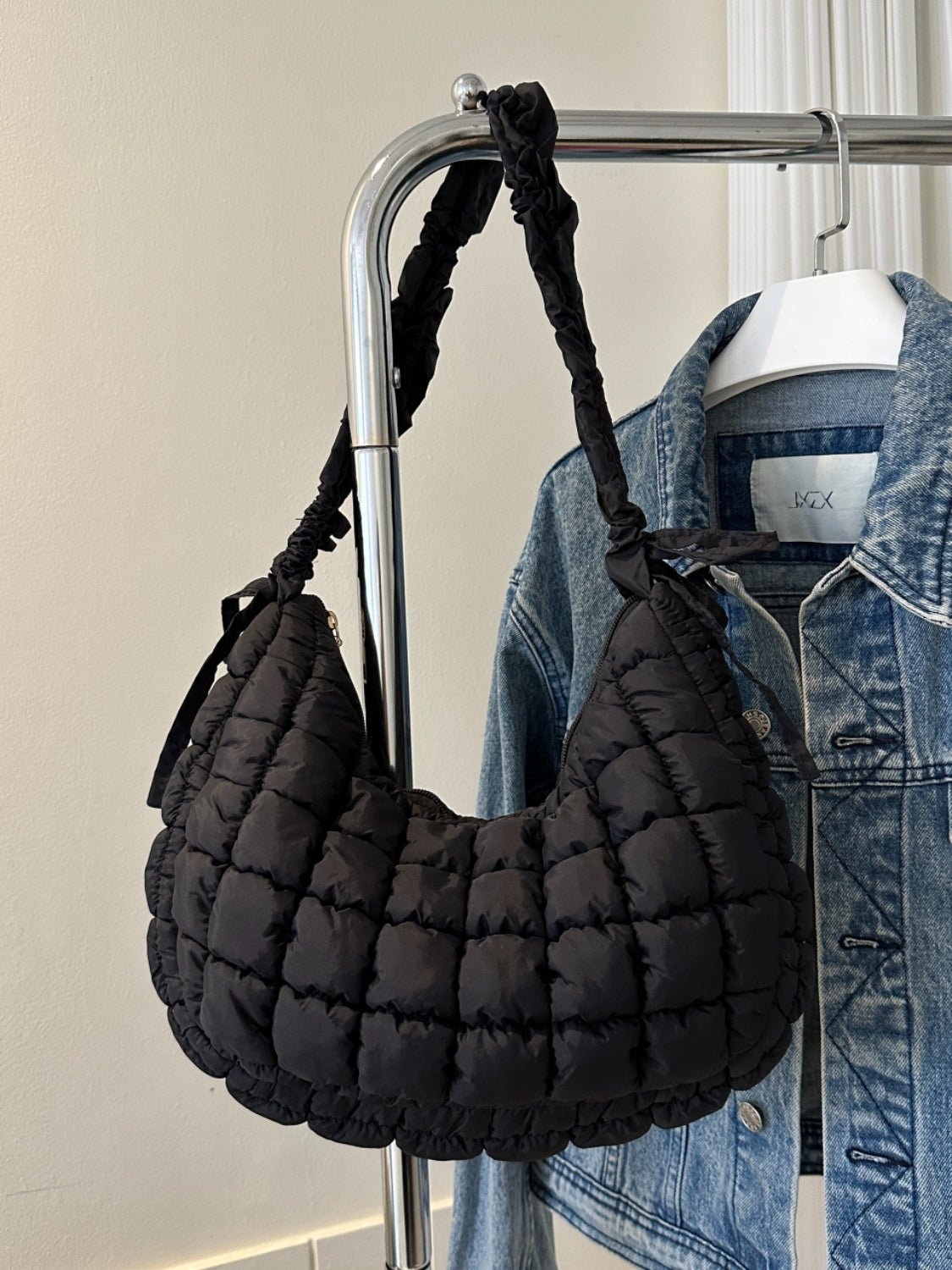 Bubble Texture Ruched Strap Quilted Shoulder Bag | Sugarz Chique Boutique