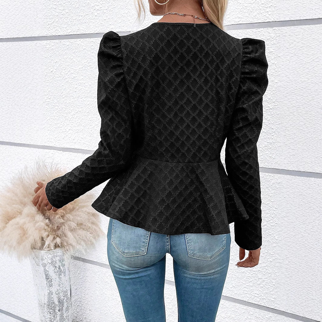 Zip Up Puff Sleeve Jacket | Sugarz Chique Boutique