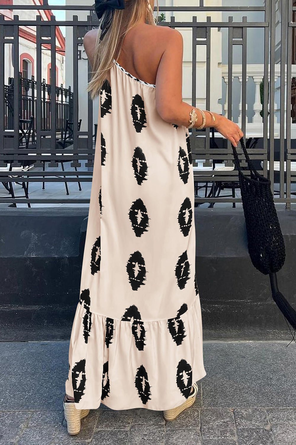 Printed Single Shoulder Maxi Dress | Sugarz Chique Boutique