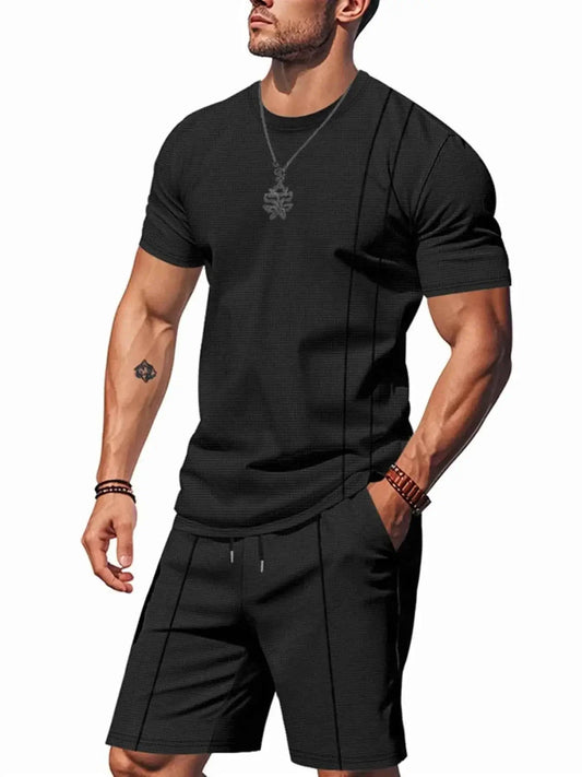 Men's Full Size Round Neck Short Sleeve Top and Shorts Set Plus Size | Sugarz Chique Boutique