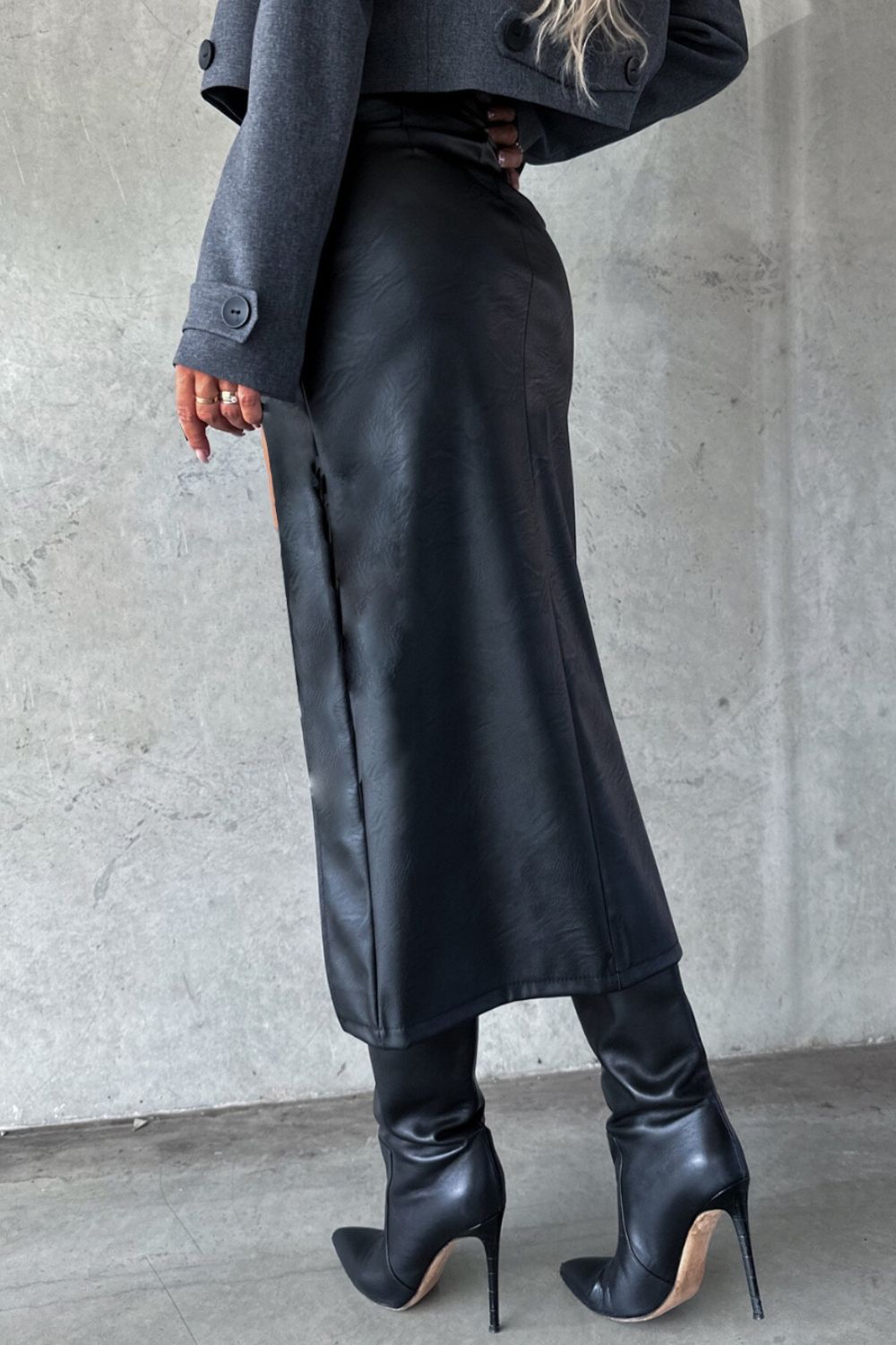 Slit Midi Skirt with Pockets | Sugarz Chique Boutique