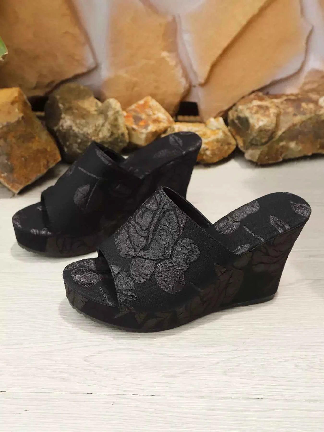 Peep Toe Platform Wedge Sandals | Sugarz Chique Boutique