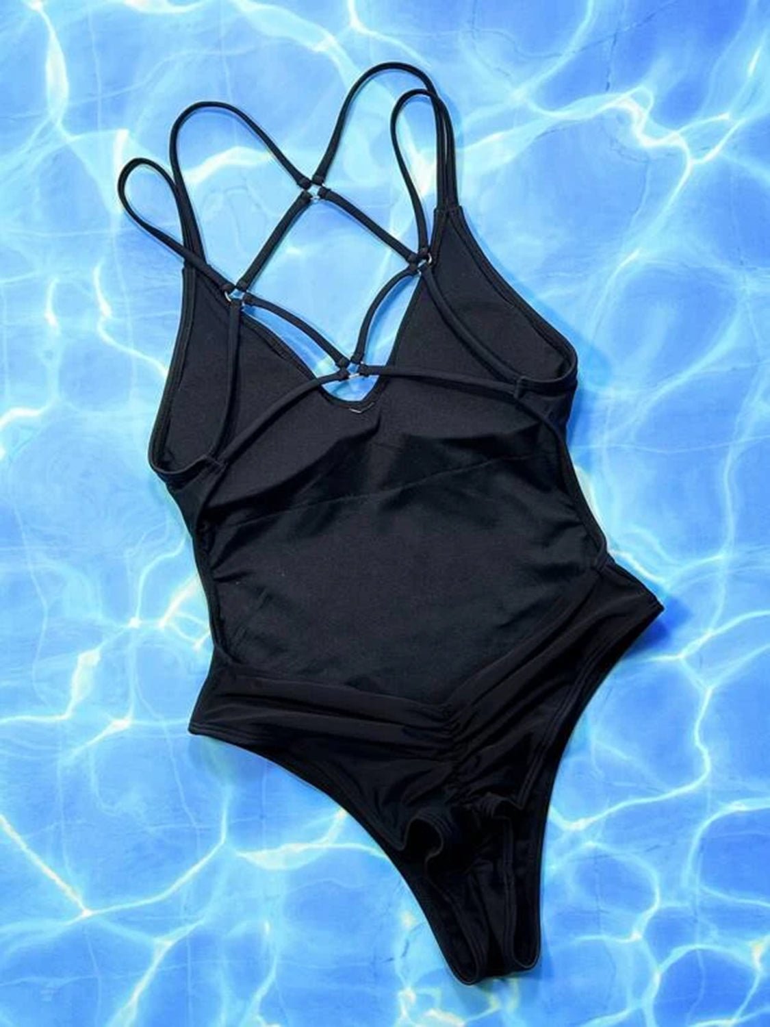 Crisscross V-Neck Sleeveless One-Piece Swimwear | Sugarz Chique Boutique