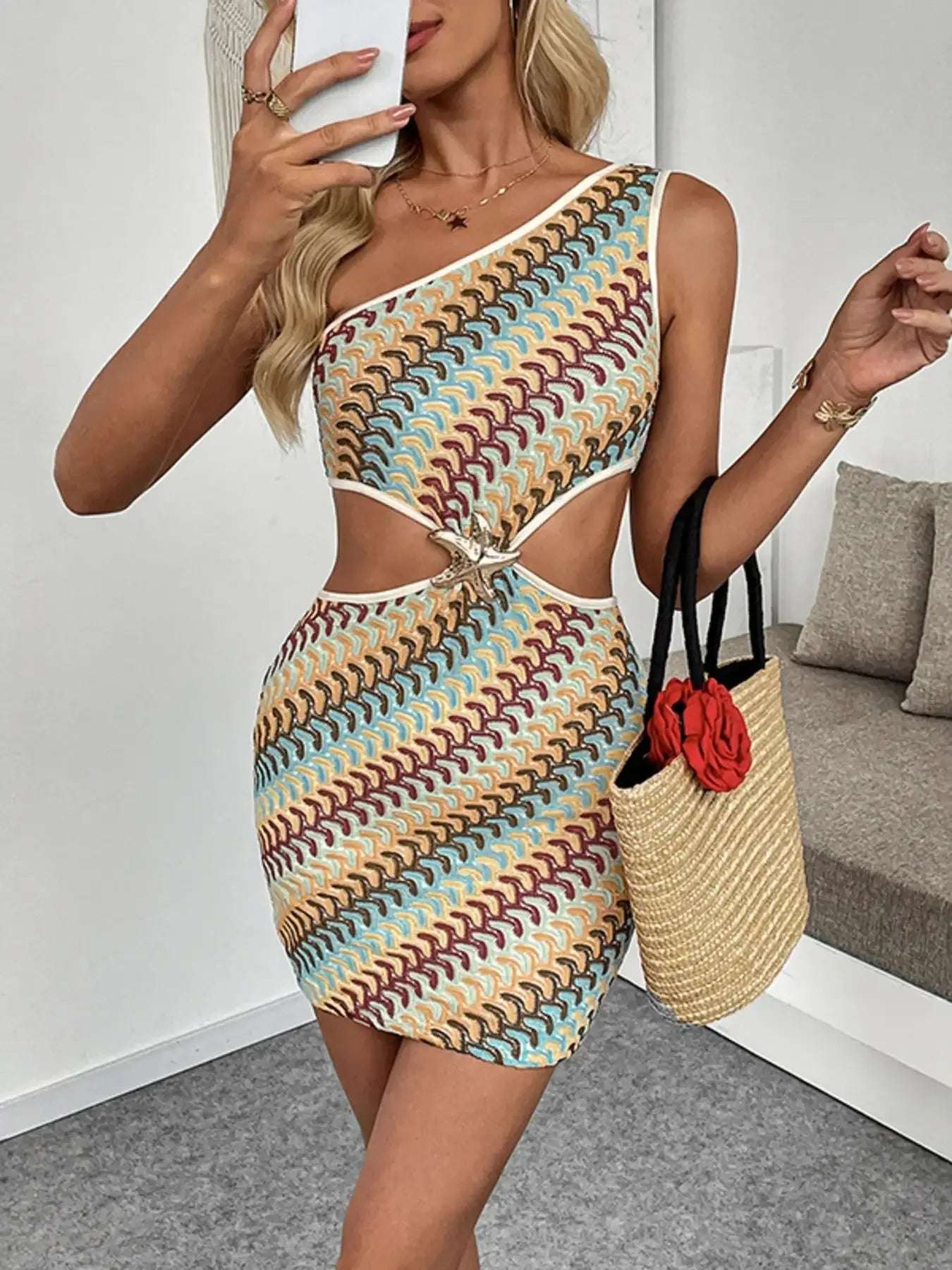 Single Shoulder Cutout Mini Dress | Sugarz Chique Boutique